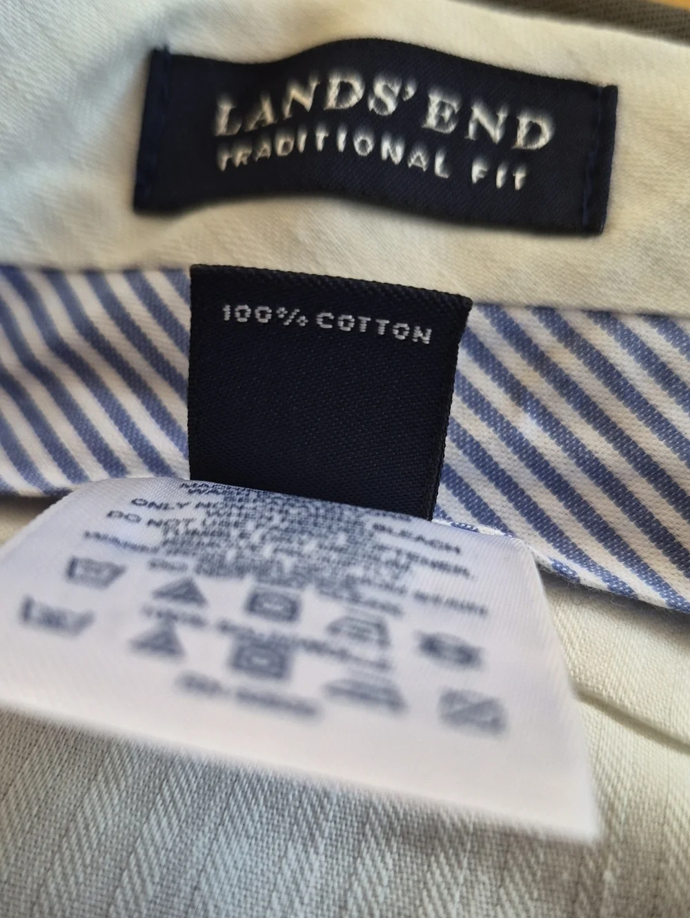 Lands' End Traditional Fit 100% Cotton Pleated Pants